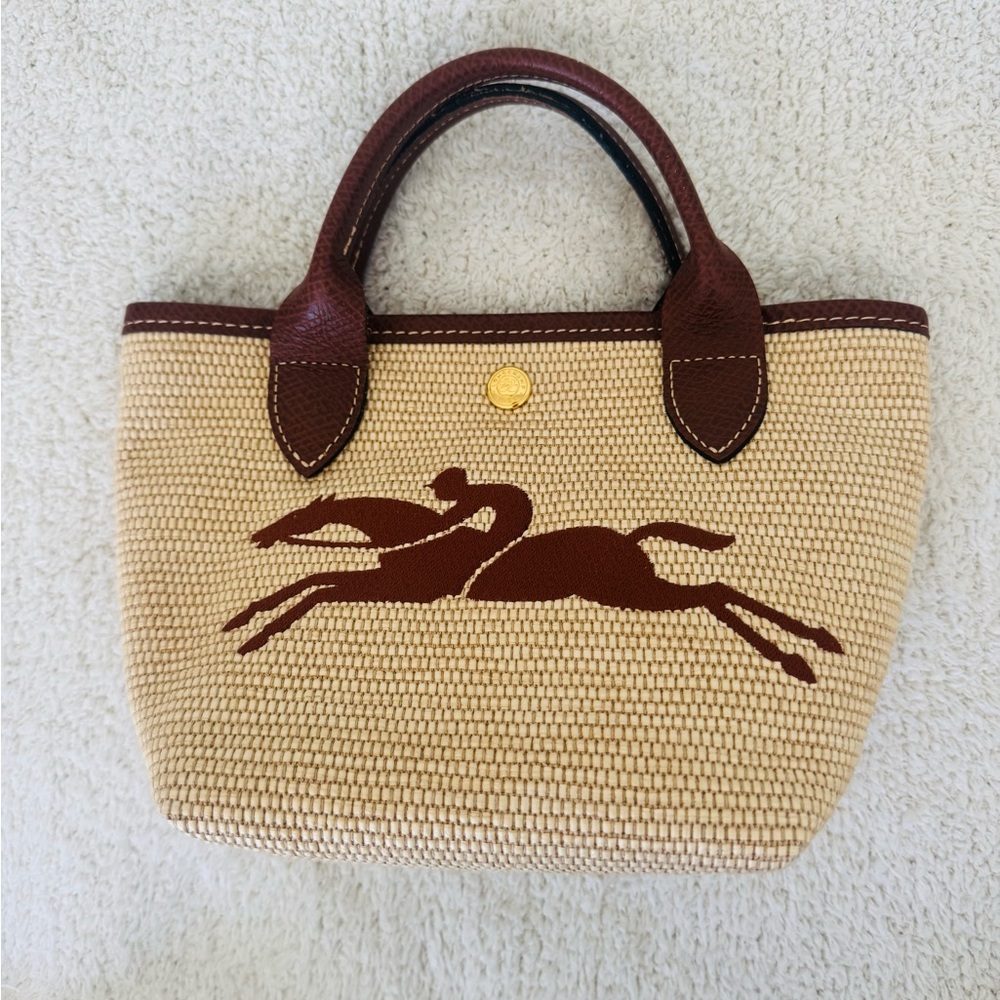 LONGCHAMP LE PLIAGE PARIS SAINT TROPEZ BUCKET BAG RED CANVAS WOMEN